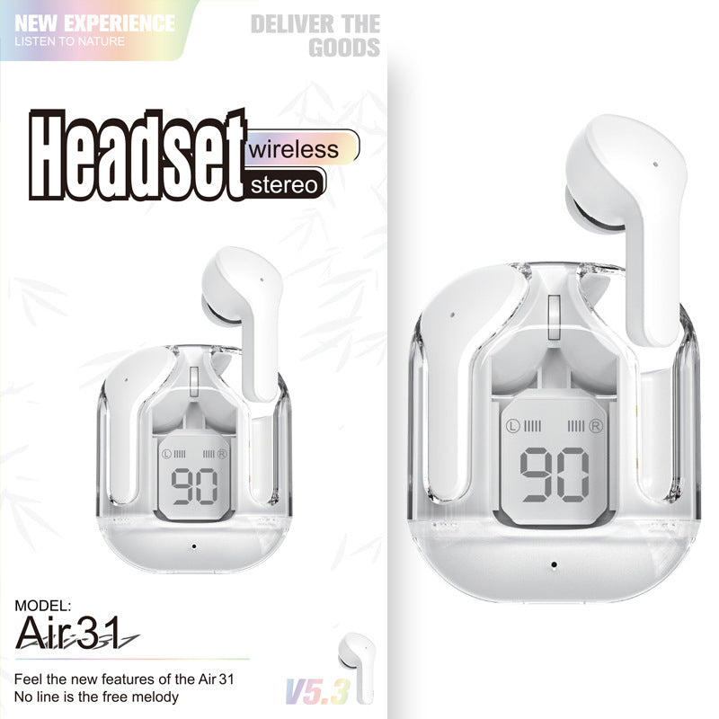 GlowBuds™ Transparent Wireless Earbuds with Digital Display – Sport Edition
