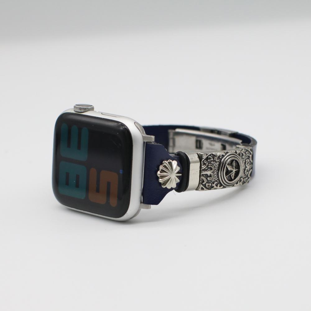 Retro Embossed Watch Band – Leather Bracelet Strap for Apple Watch