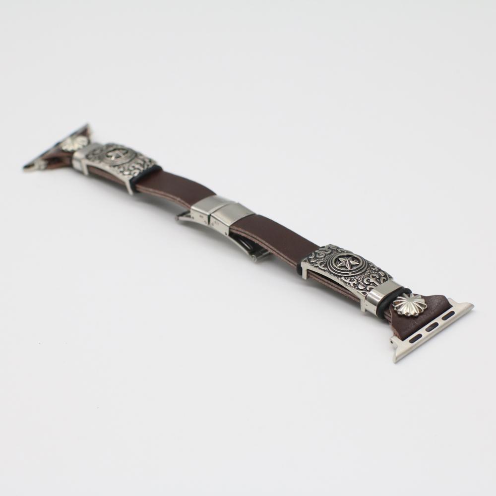 Retro Embossed Watch Band – Leather Bracelet Strap for Apple Watch