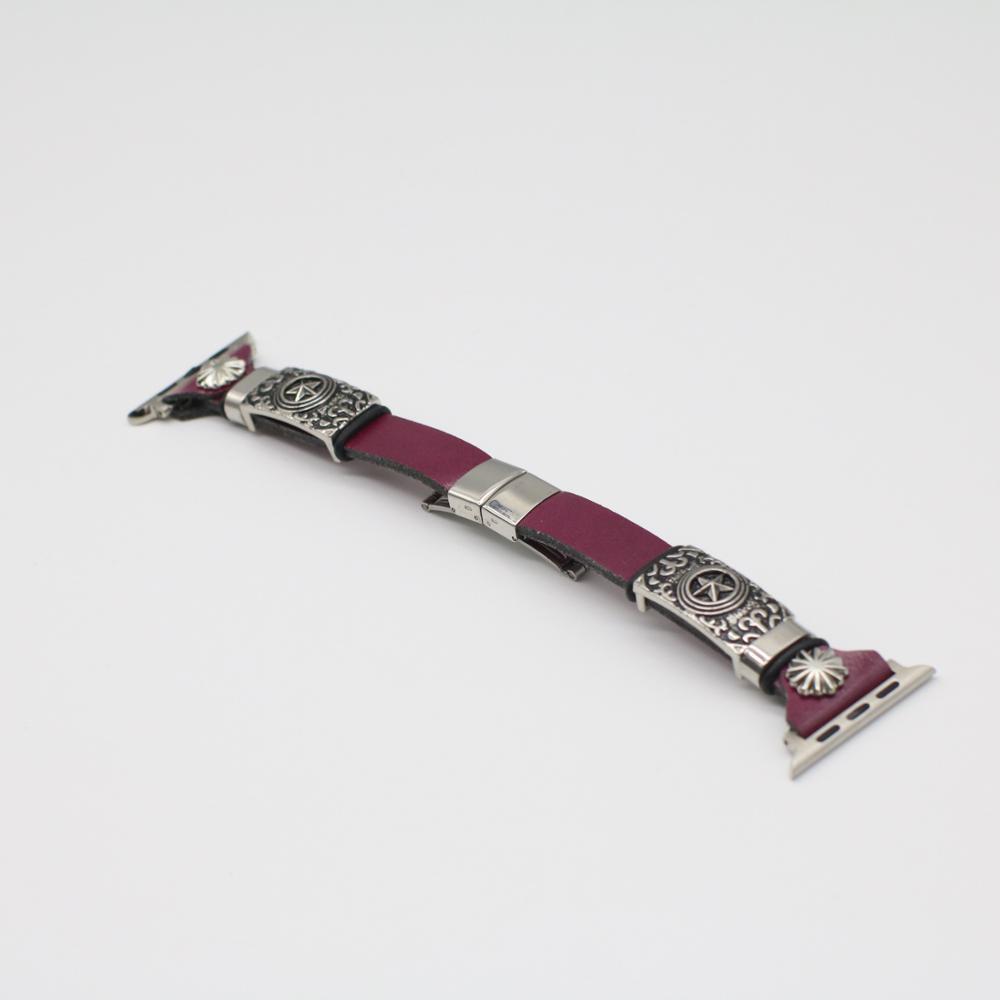 Retro Embossed Watch Band – Leather Bracelet Strap for Apple Watch