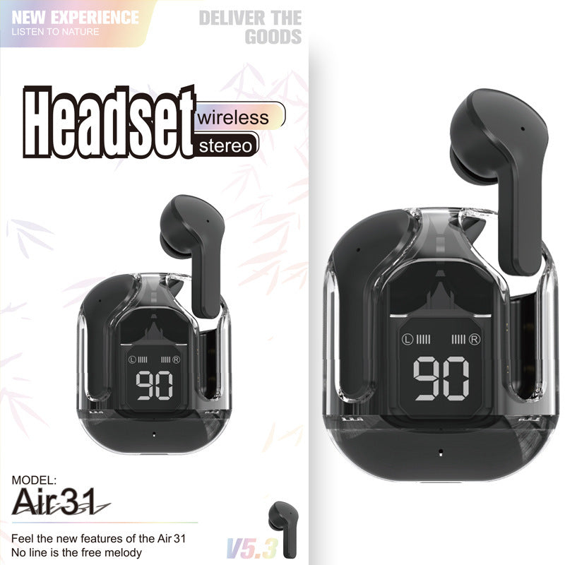 GlowBuds™ Transparent Wireless Earbuds with Digital Display – Sport Edition