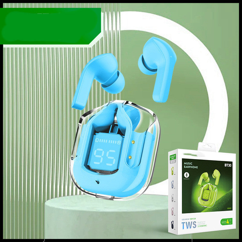 GlowBuds™ Transparent Wireless Earbuds with Digital Display – Sport Edition