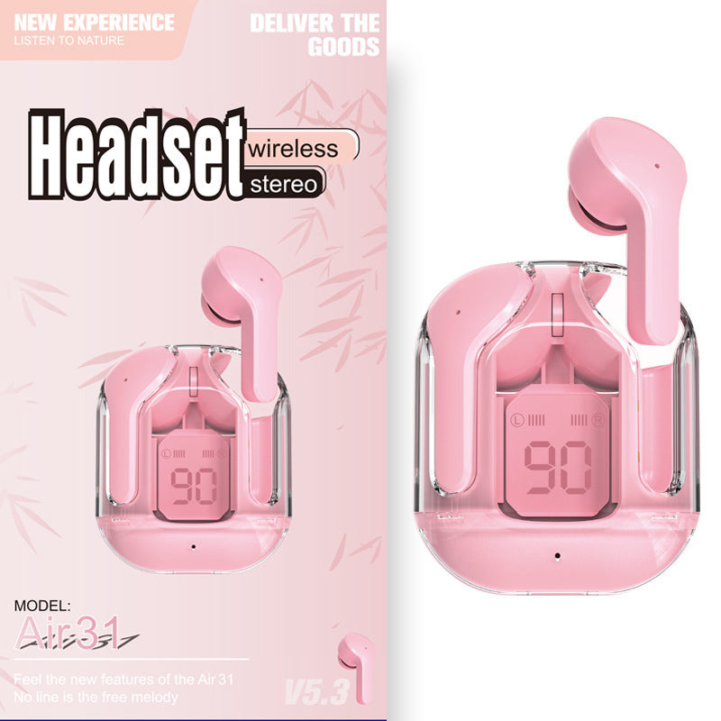 GlowBuds™ Transparent Wireless Earbuds with Digital Display – Sport Edition
