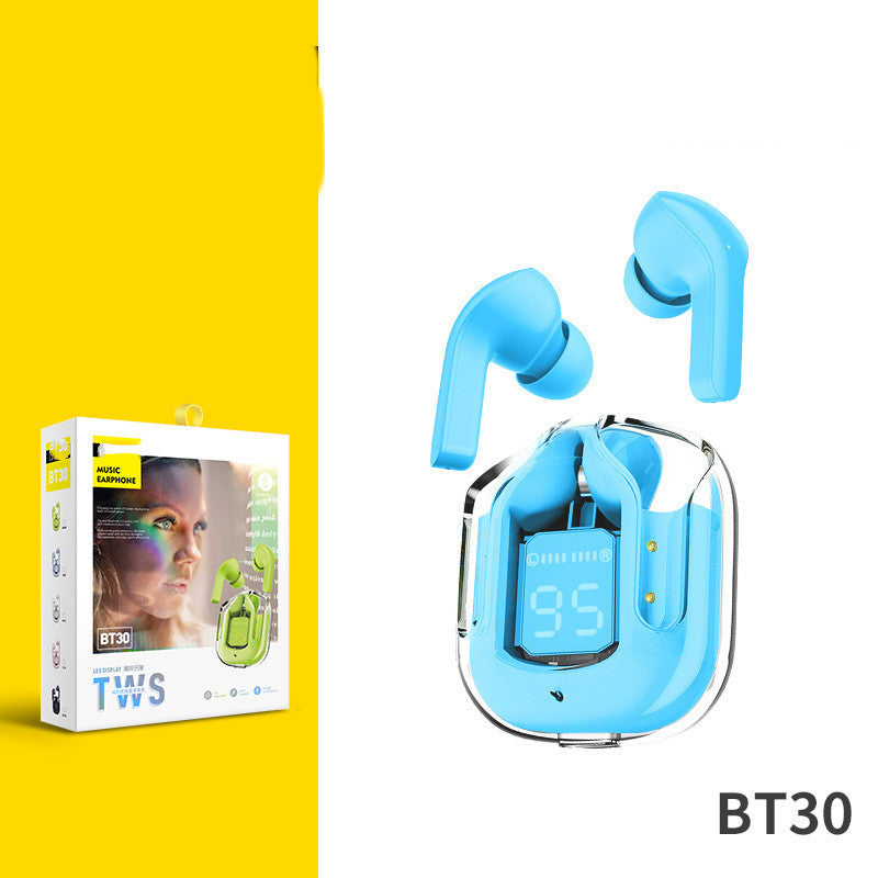 GlowBuds™ Transparent Wireless Earbuds with Digital Display – Sport Edition