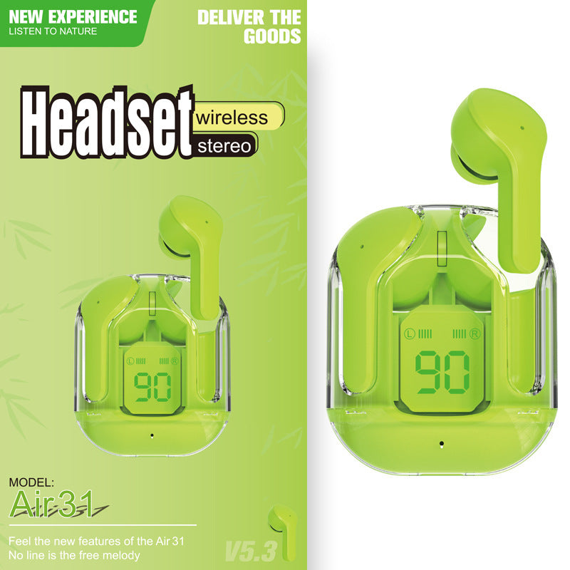GlowBuds™ Transparent Wireless Earbuds with Digital Display – Sport Edition