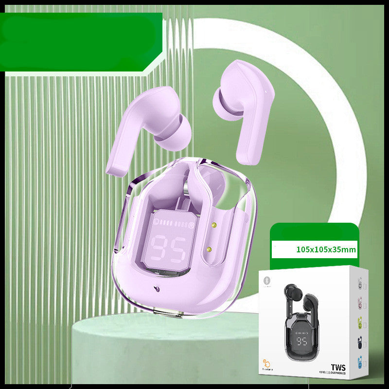 GlowBuds™ Transparent Wireless Earbuds with Digital Display – Sport Edition