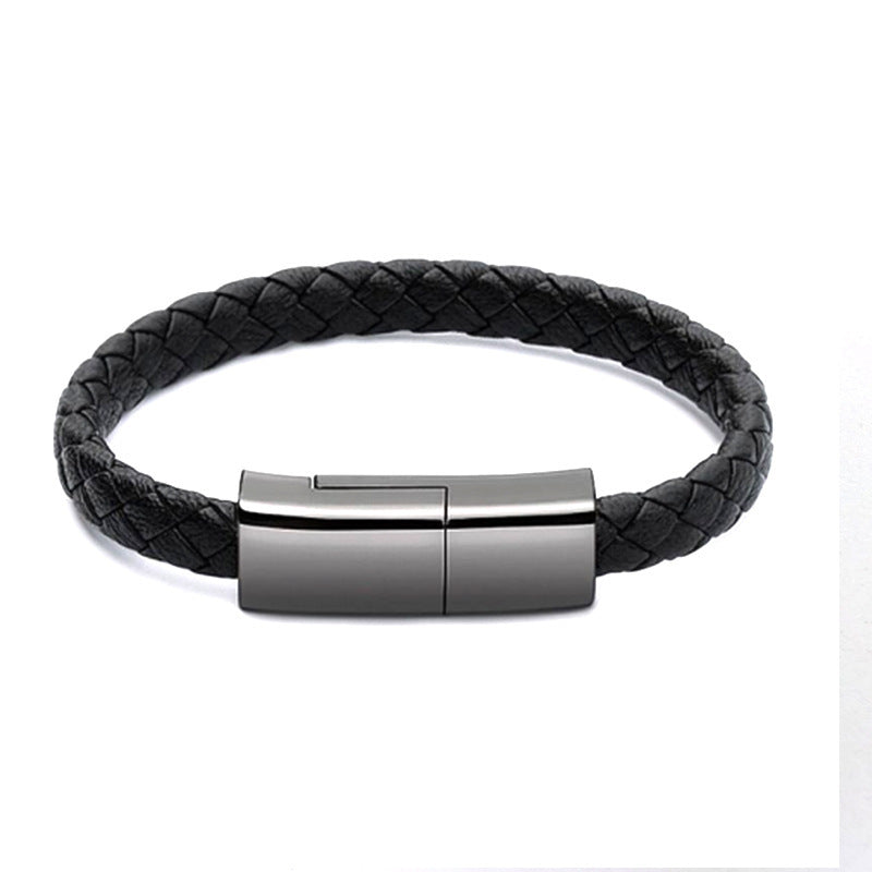 USB Charging Bracelet Cable – Wearable Charger for iPhone & Type-C Devices (iPhone 14/13/12, Android)
