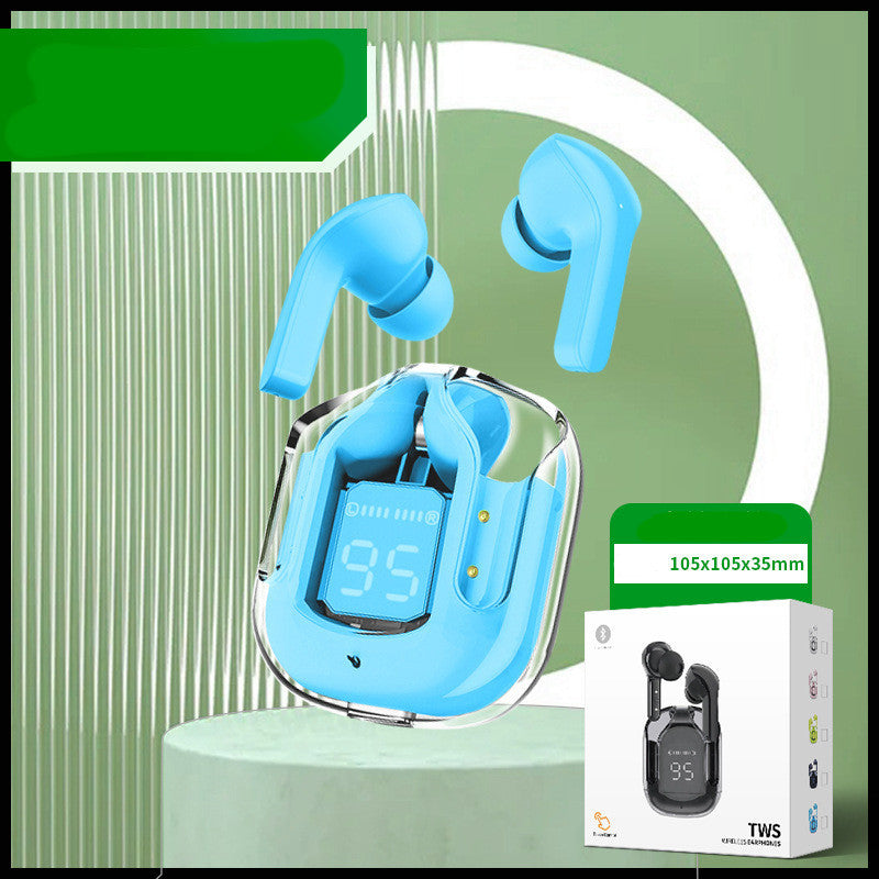 GlowBuds™ Transparent Wireless Earbuds with Digital Display – Sport Edition
