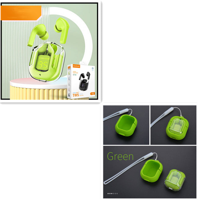 GlowBuds™ Transparent Wireless Earbuds with Digital Display – Sport Edition