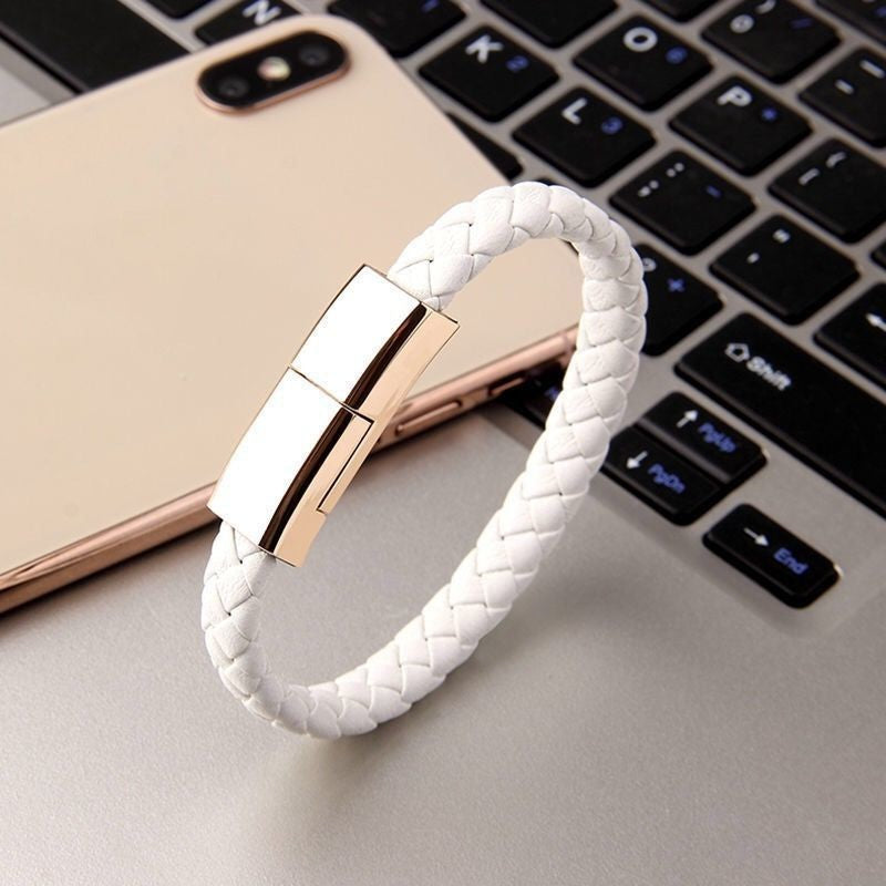 USB Charging Bracelet Cable – Wearable Charger for iPhone & Type-C Devices (iPhone 14/13/12, Android)