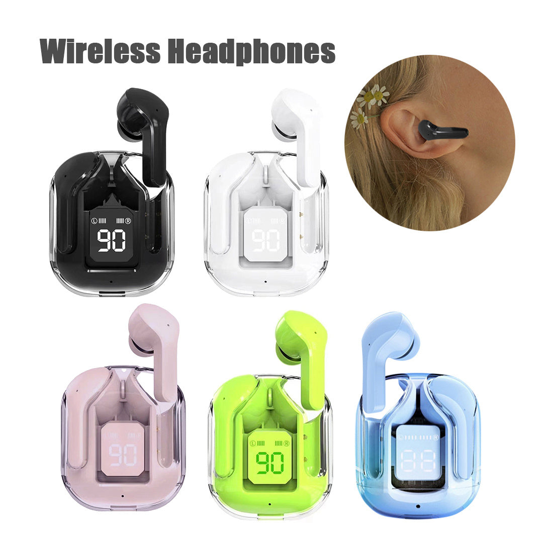 GlowBuds™ Transparent Wireless Earbuds with Digital Display – Sport Edition