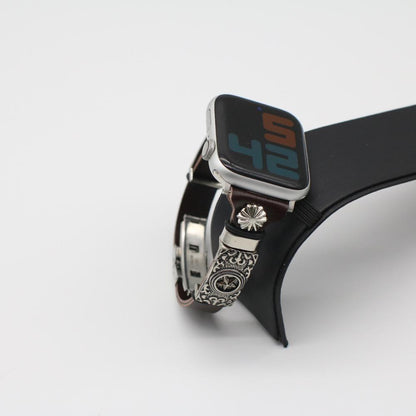 Retro Embossed Watch Band – Leather Bracelet Strap for Apple Watch