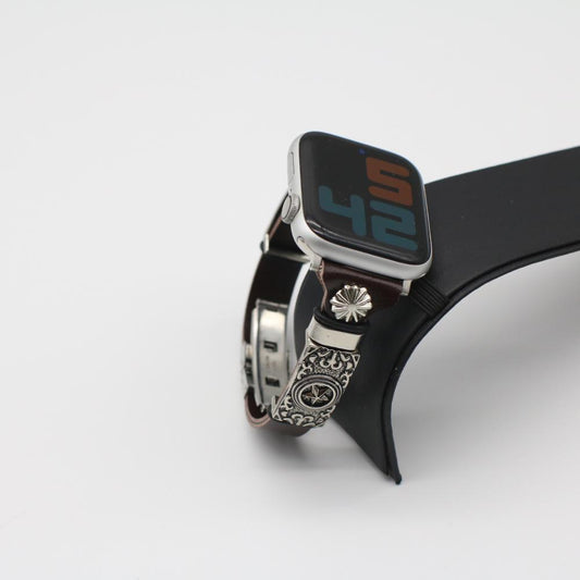 Retro Embossed Watch Band – Leather Bracelet Strap for Apple Watch