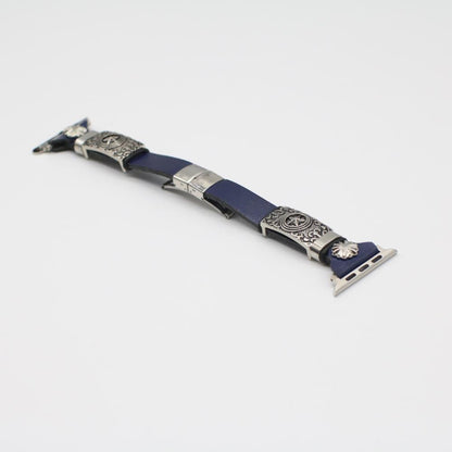 Retro Embossed Watch Band – Leather Bracelet Strap for Apple Watch
