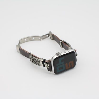 Retro Embossed Watch Band – Leather Bracelet Strap for Apple Watch
