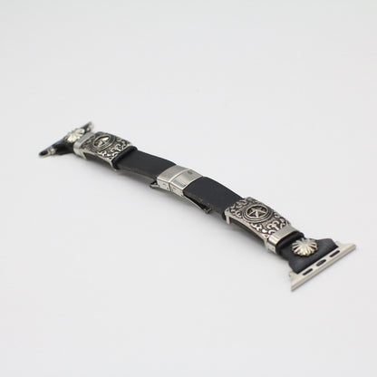 Retro Embossed Watch Band – Leather Bracelet Strap for Apple Watch