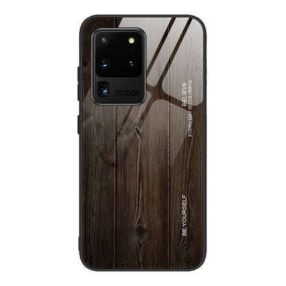 Wood Grain Tempered Glass Phone Case