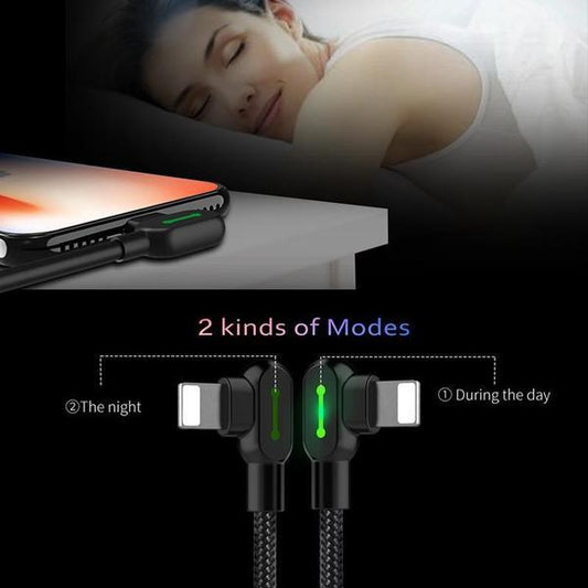 360° Magnetic Charging Cable with LED – Fast Charging for iPhone & Type-C