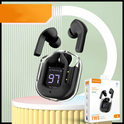 GlowBuds™ Transparent Wireless Earbuds with Digital Display – Sport Edition