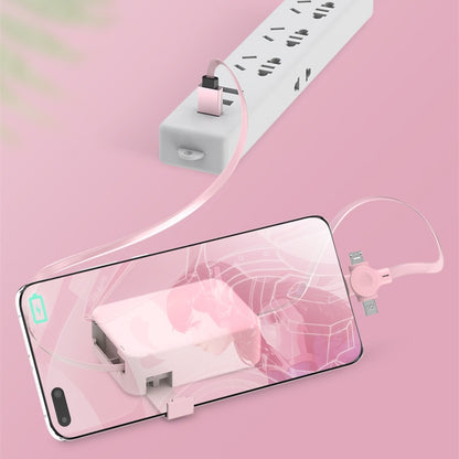 4-in-1 Retractable USB Charging Cable with Phone Stand & Storage Box