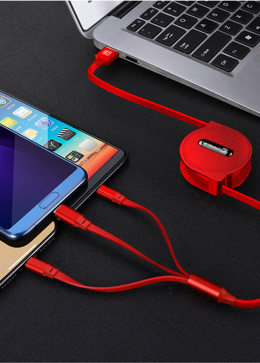 3-in-1 Telescopic Charging Cable – Fast & Convenient Power for All Your Devices