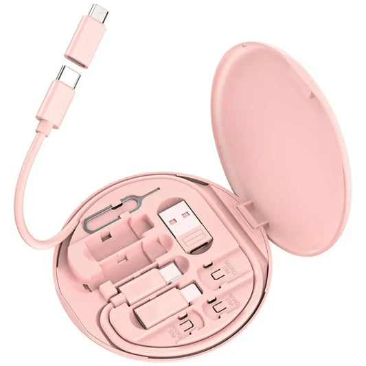 Universal 60W Multi-Cable Charging Kit – Type-C, Micro USB & Lightning | All-in-One Travel Box