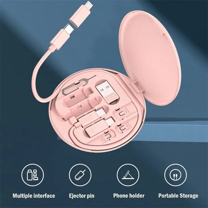 Universal 60W Multi-Cable Charging Kit – Type-C, Micro USB & Lightning | All-in-One Travel Box