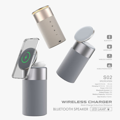 PowerDock™ 3-in-1 Wireless Charging Station with Bluetooth Speaker & Touch Lamp