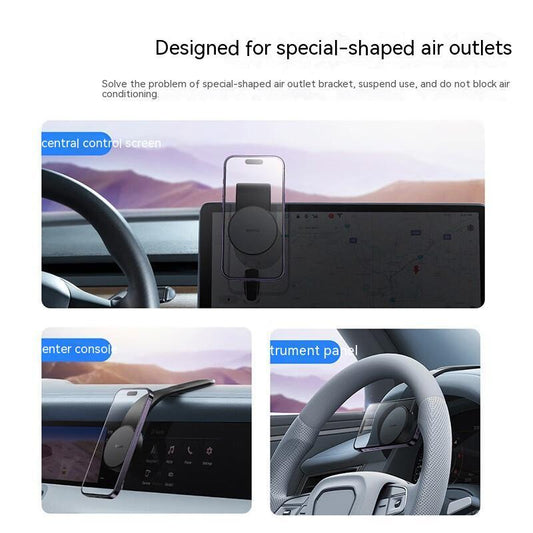 MagSafe Car Phone Holder with 15W Wireless Charger – Magnetic, Rotatable, High Stability