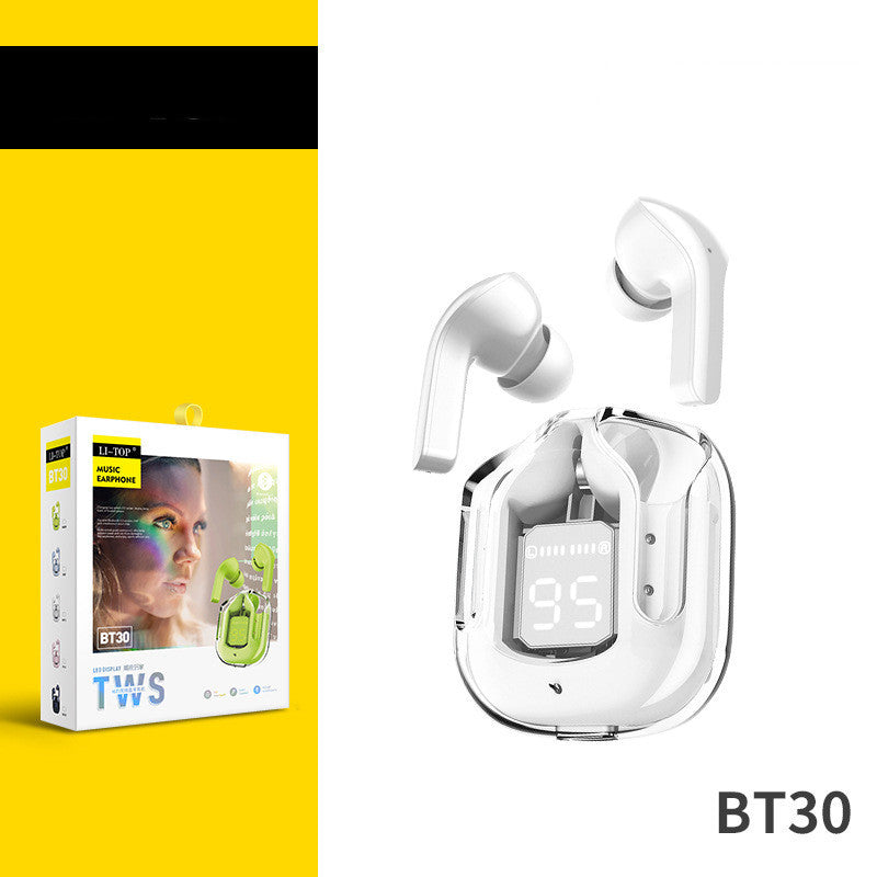 GlowBuds™ Transparent Wireless Earbuds with Digital Display – Sport Edition