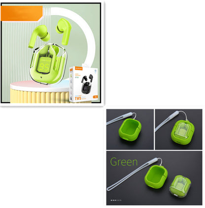 GlowBuds™ Transparent Wireless Earbuds with Digital Display – Sport Edition