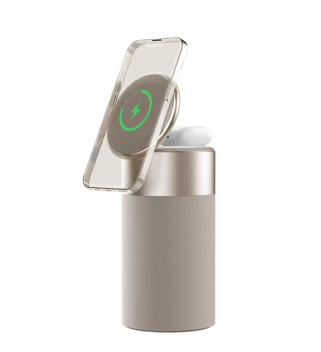 PowerDock™ 3-in-1 Wireless Charging Station with Bluetooth Speaker & Touch Lamp