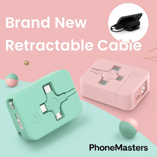 4-in-1 Retractable USB Charging Cable with Phone Stand & Storage Box