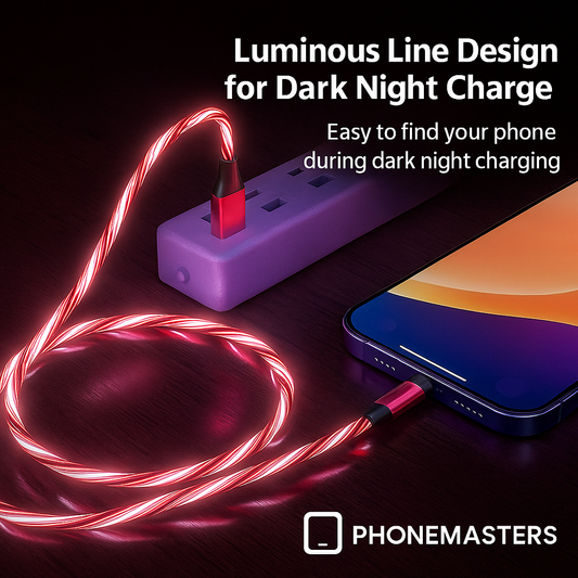 540° Rotating Magnetic LED Charging Cable – 3A Fast Charge for iPhone, Type-C & Micro USB