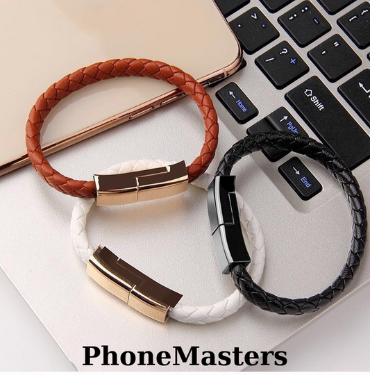 USB Charging Bracelet Cable – Wearable Charger for iPhone & Type-C Devices (iPhone 14/13/12, Android)